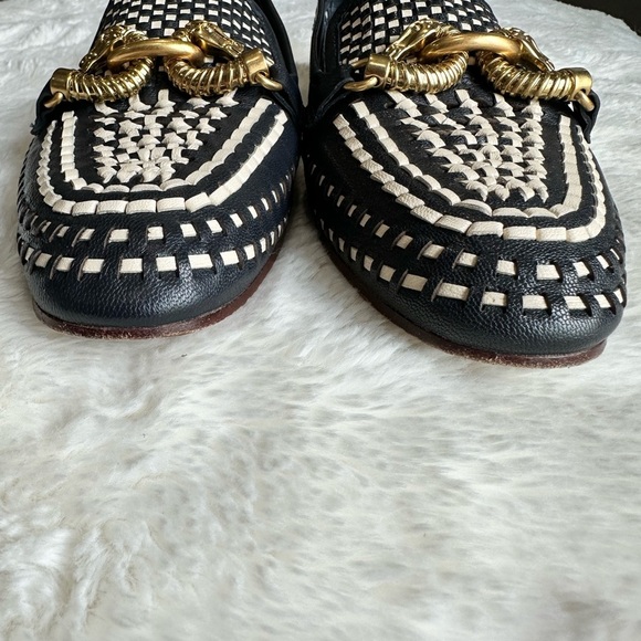 Tory Burch Jessa Woven Loafer Blue Leather Dragon Detail size 6 - Picture 8 of 12